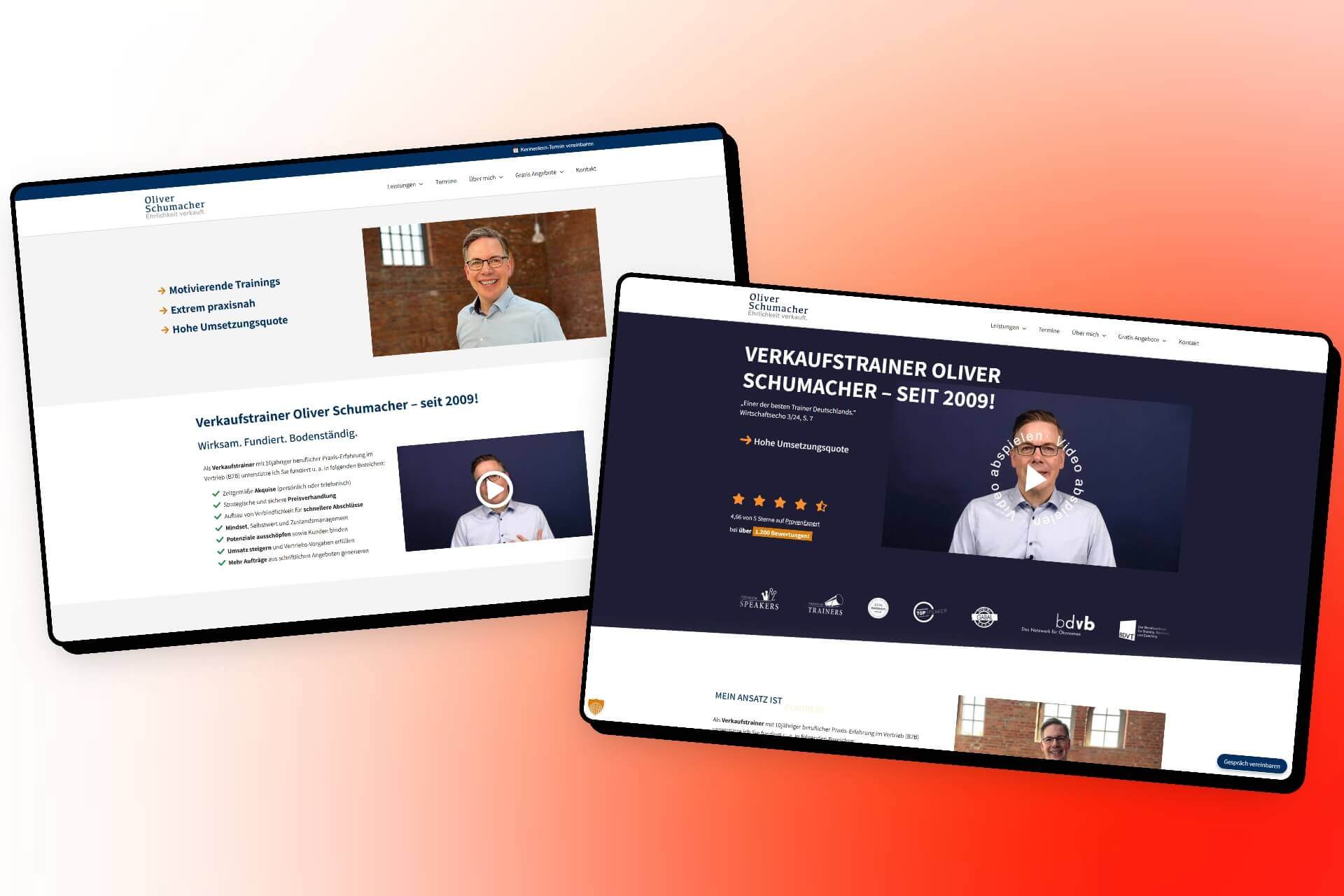 Oliver Schumacher KI Bild Erstellung und Code für Personal Branding Website